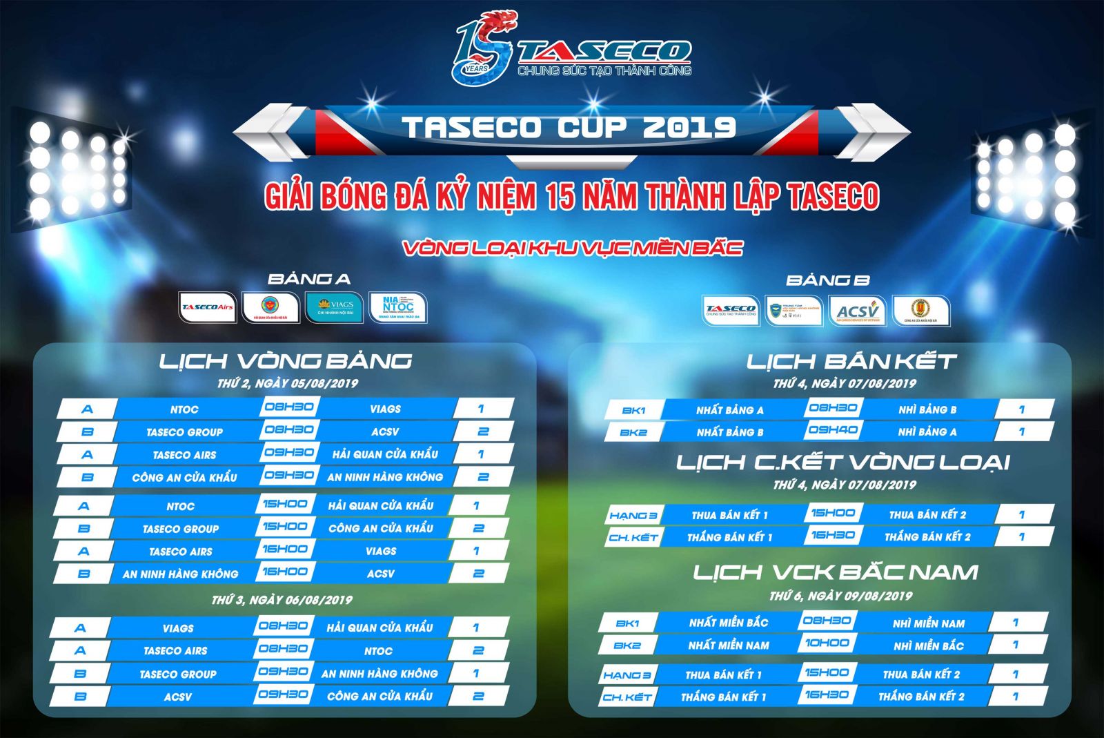 Giải bóng đá hướng đến kỷ niệm 15 năm thành lập Taseco - Taseco cup 2019